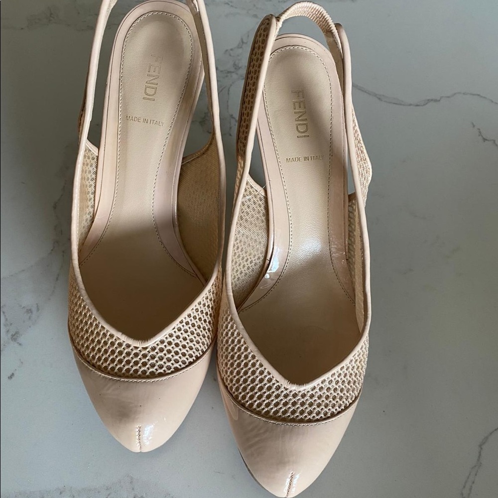 FENDI NUDE PATENT PUMPS HEELS NUDE 40 - Picture 5 of 8